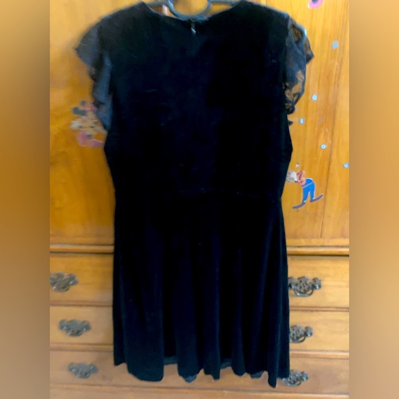 Zara black velvet lace front dress - Picture 2 of 4